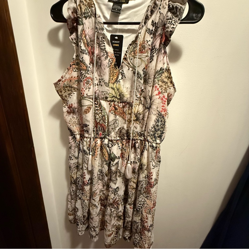 Robert Louis White and Red Sleeveless Sundress
